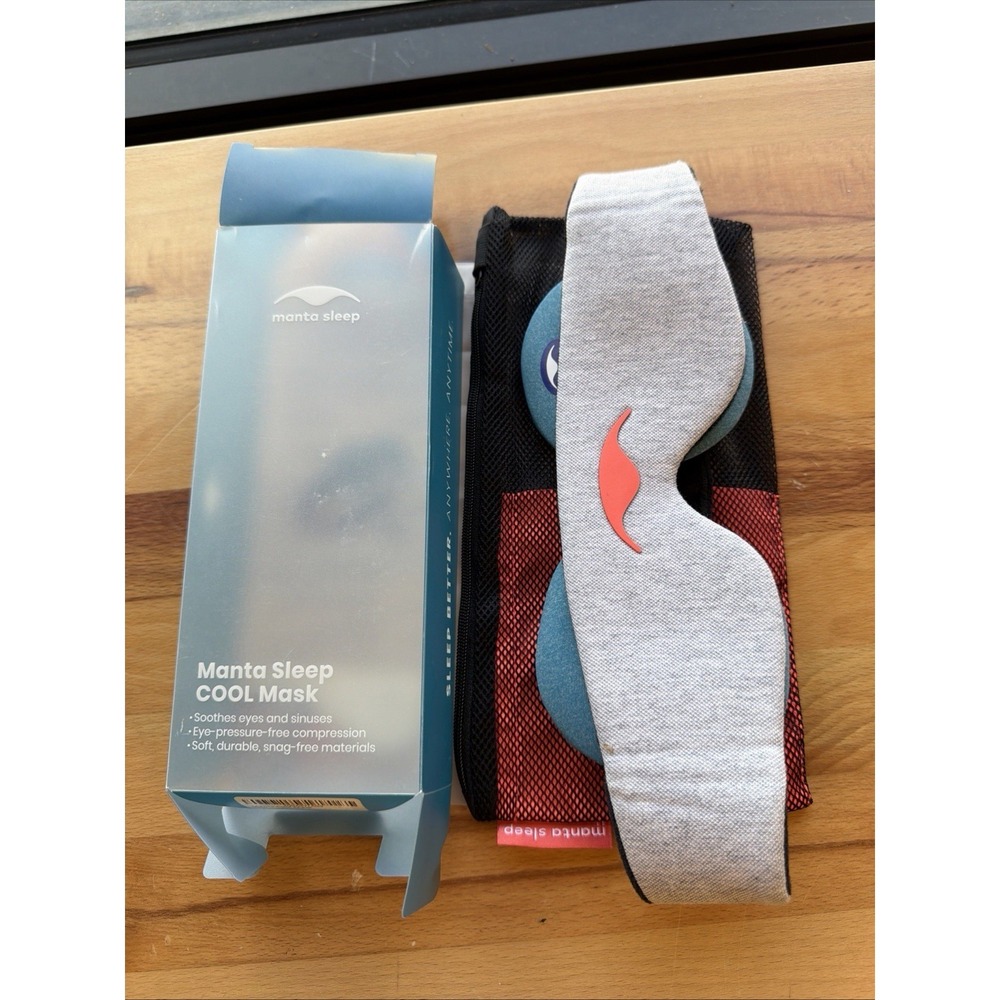 Manta Sleep Eye Mask & Manta Sleep Cool Eye Cups for Travel/ Headache Relief
